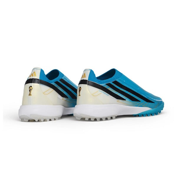 Adidas F50 Hyperfast Laceless Elite Blue and White World Cup TF — Bild 3