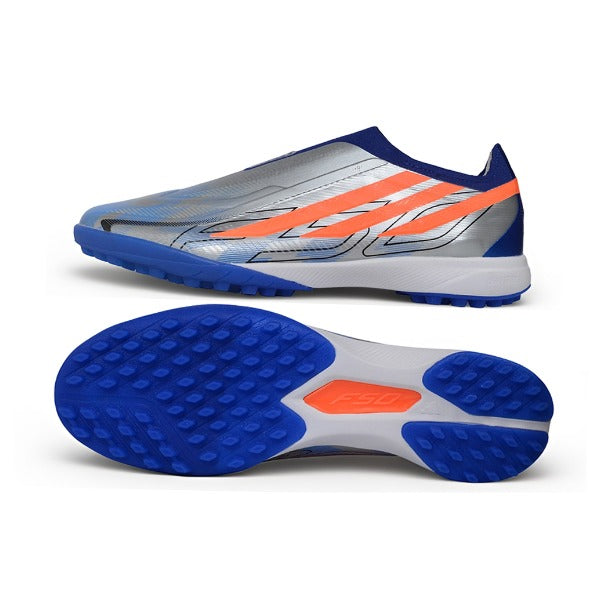 Adidas F50 Hyperfast Laceless Elite Gray Blue and Orange TF — Imagen 6