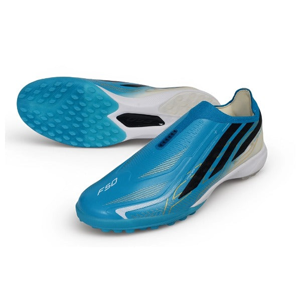 Adidas F50 Hyperfast Laceless Elite Blue and White World Cup TF — Bild 2
