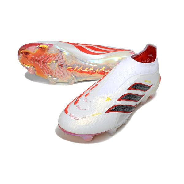 Adidas Predator 26 Elite Laceless White and Red FG — Immagine 2