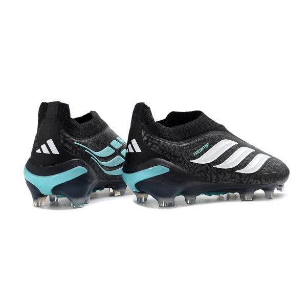 Adidas Predator 26 Elite Laceless Black and Light Blue FG — Bild 3