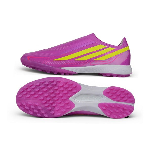 Adidas F50 Hyperfast Laceless Elite Purple and Yellow TF — Immagine 6