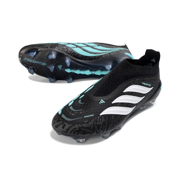 Adidas Predator 26 Elite Laceless Black and Light Blue FG — Bild 2