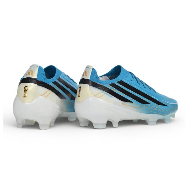 Chuteira Adidas F50 Hyperfast Elite Azul e Branco World Cup FG — Imagem 3