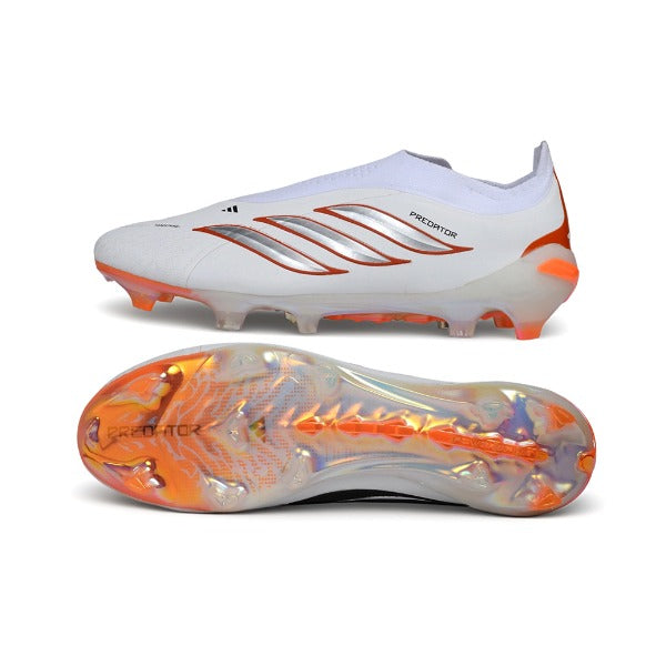 Adidas Predator 26 Elite Laceless White Black and Orange FG — Bild 6