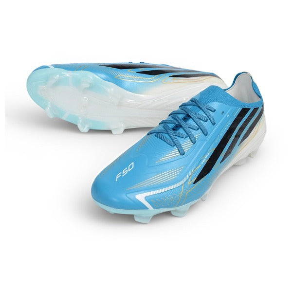Chuteira Adidas F50 Hyperfast Elite Azul e Branco World Cup FG — Imagem 2