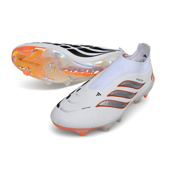 Adidas Predator 26 Elite Laceless White Black and Orange FG — Bild 2