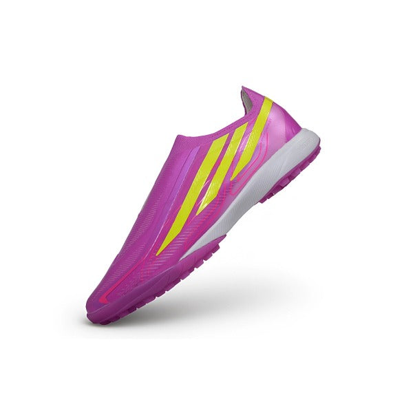 Adidas F50 Hyperfast Laceless Elite Purple and Yellow TF — Immagine 4