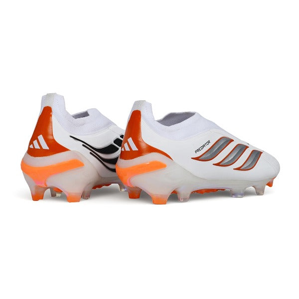 Adidas Predator 26 Elite Laceless White Black and Orange FG — Bild 3
