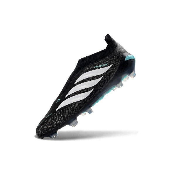 Adidas Predator 26 Elite Laceless Black and Light Blue FG — Bild 4