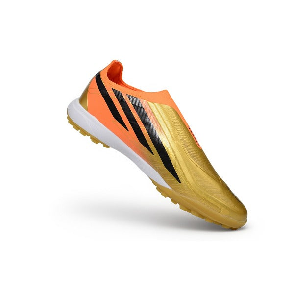Chuteira Adidas F50 Hyperfast Sem Atacadores Elite Dourado World Cup TF — Imagem 5
