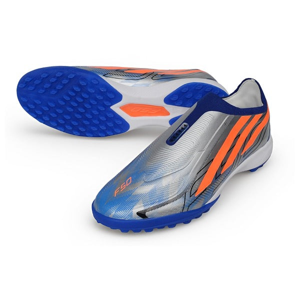 Adidas F50 Hyperfast Laceless Elite Gray Blue and Orange TF — Imagen 2