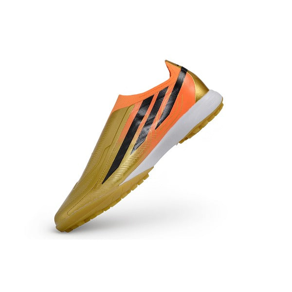 Chuteira Adidas F50 Hyperfast Sem Atacadores Elite Dourado World Cup TF — Imagem 4