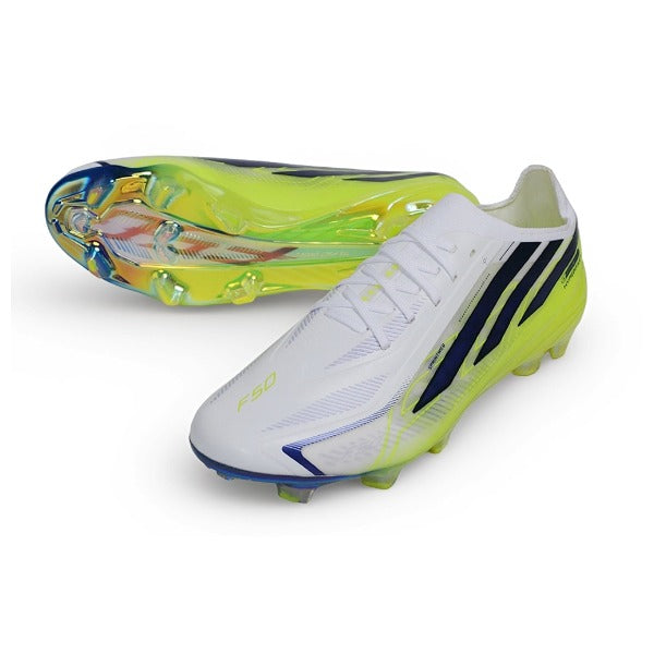 Chuteira Adidas F50 Hyperfast Elite Branco e Verde World Cup FG — Imagem 2
