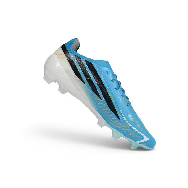 Chuteira Adidas F50 Hyperfast Elite Azul e Branco World Cup FG — Imagem 5