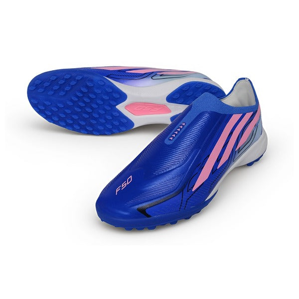 Adidas F50 Hyperfast Laceless Elite Blue White and Pink TF — Bild 2